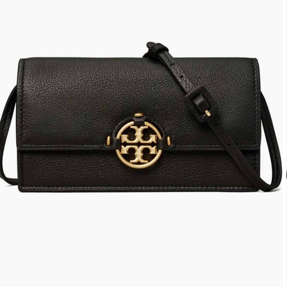 Tory Burch Miller Crossbody Wallet Leather Black